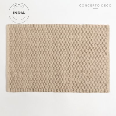 ALFOMBRA INDIA RIB TWILL GRIS CLARO 50X80CM