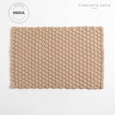 ALFOMBRA INDIA TEJIDO BEIGE 40X60CM