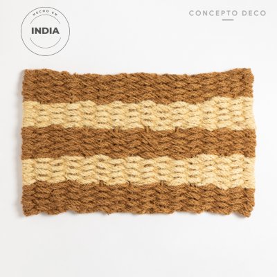 ALFOMBRA INDIA YUTE NUDO SIMPLE COMBINADA 45X75CM