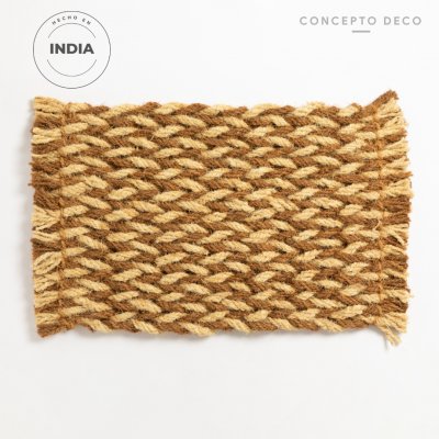 ALFOMBRA INDIA YUTE TRENZA COMBINADA 45X75CM