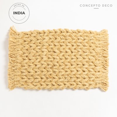ALFOMBRA INDIA YUTE TRENZA CRUDO 45X75CM