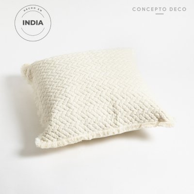 FUNDA DE ALMOHADON INDIA NATURAL 45X45CM