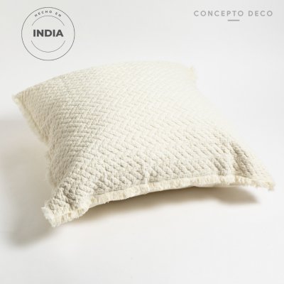 FUNDA DE ALMOHADON INDIA NATURAL 60X60CM