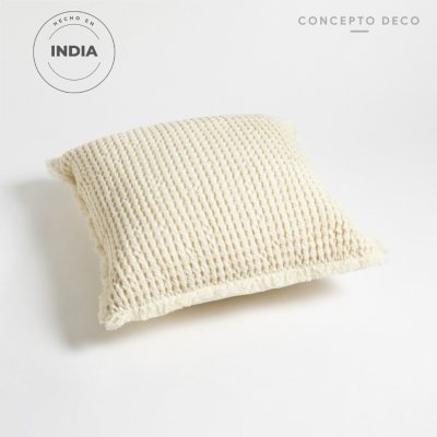 FUNDA DE ALMOHADON INDIA NATURAL 45X45CM