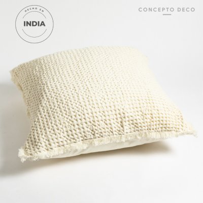 FUNDA DE ALMOHADON INDIA NATURAL 60X60CM