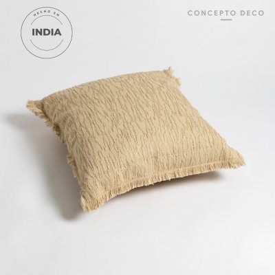 FUNDA DE ALMOHADON INDIA BEIGE 45X45CM