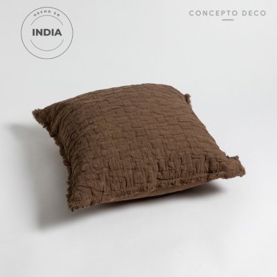 FUNDA DE ALMOHADON INDIA TOSTADO 45X45CM