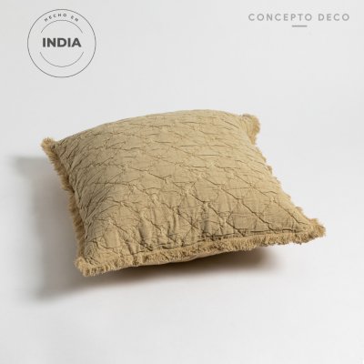 FUNDA DE ALMOHADON INDIA BEIGE 45X45CM