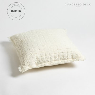 FUNDA DE ALMOHADON INDIA NATURAL 45X45CM