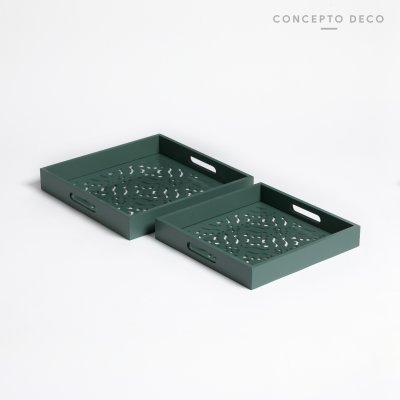 BAN AGRA SET X2 G:30X30 C:26X26CM VERDE OSCURO