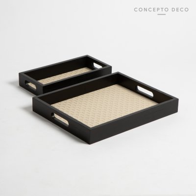 BANDEJA X2 SIMIL CUERO  G:30X24 C:24,5X12CM