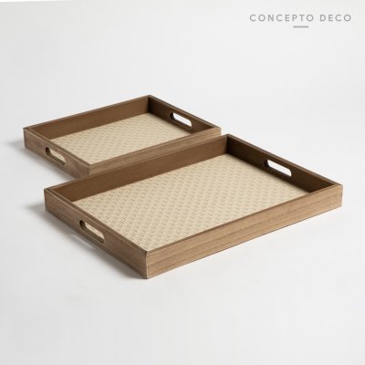BANDEJA X2 SIMIL CUERO G:40X30 C:30X24CM