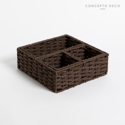 SET X4 CANASTOS ORG DIVISIONES TOSTADO 28X10