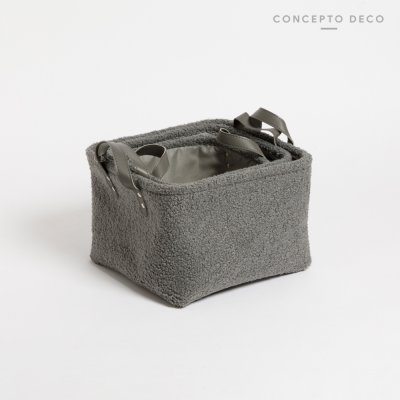 SETX3 BOUCLE GRIS CON MANIJA G:28X28X20 M:24X24X18 C:20X20X16