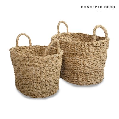SET X2 SEAGRASS NATURAL G:43X30X26CM C:35X25X23CM