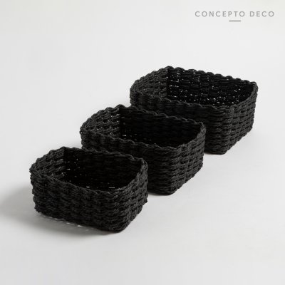 CESTO ORGANIZADOR SETX3 NEGRO 26X20X13CM