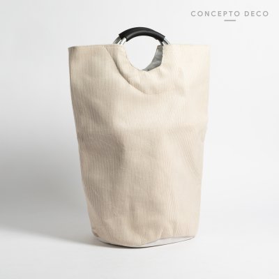 CESTO LAUNDRY CORDEROY TIZA 57X30CM