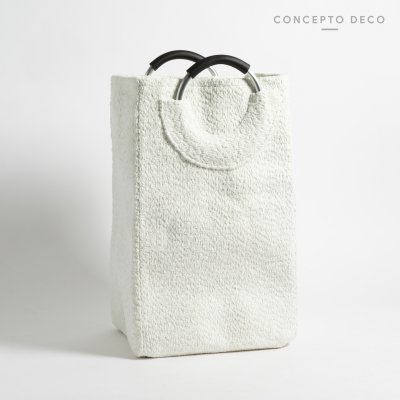 CESTO LAUNDRY BUCLE BLANCO 30X25X50CM