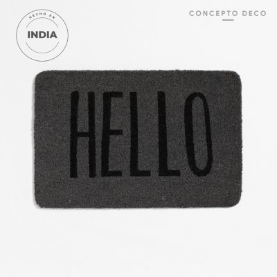FELPUDO COCO 40X60 GRIS HELLO MAYUSC