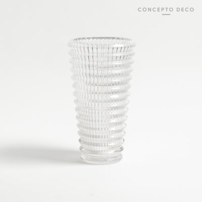 FLORERO VIDRIO LUXURY CRISTAL CONCAVO 28X13 CM
