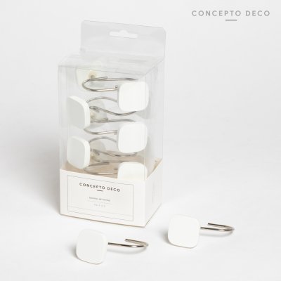 GANCHO X12 RESINA CUADRADO BLANCO MATE