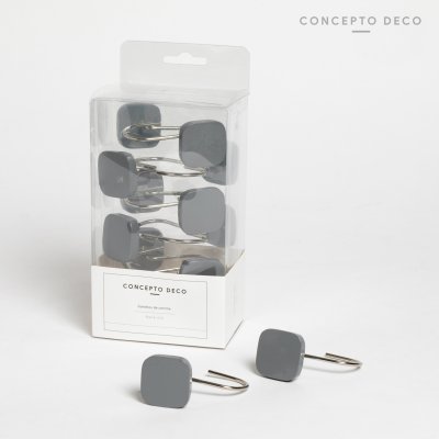 GANCHO X12 RESINA CUADRADO GRIS MATE