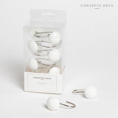 GANCHO X12 RESINA REDONDO BLANCO MATE