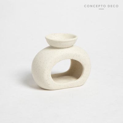 HORNO DIFUSOR ZEN OVAL CHICO BLANCO 8X8CM