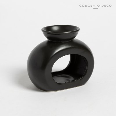 HORNO DIFUSOR ZEN OVAL GRANDE NEGRO 10X10CM