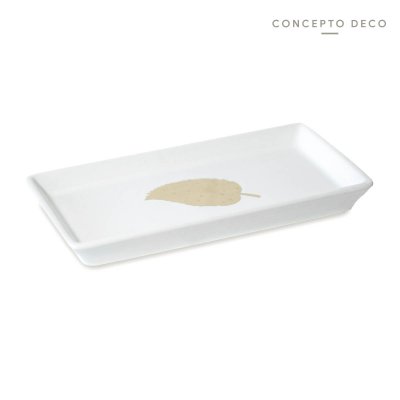 JAB CER RECTAN GOLDEN LEAF D 20,5X10X2 CM