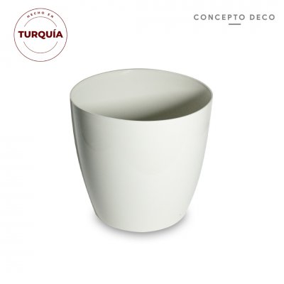 MACETA TURQUIA LISA MARFIL BRILLO 21CM H 22CM D