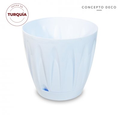 MACETA VETAS TURQUIA BLANCO BRILLO 26CM H 27CM DIA