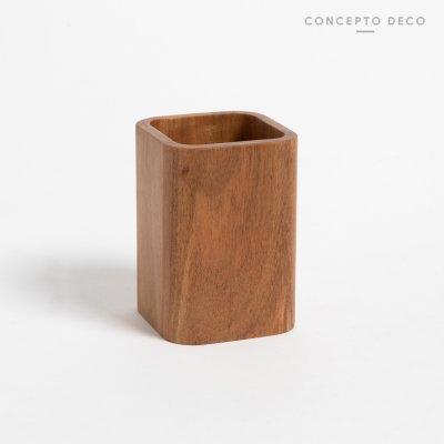 PORTACEPILLO MADERA DE MANGO CUADRADO 9,57CM