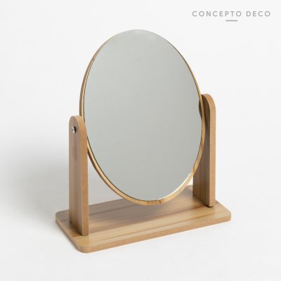 ESPEJO PIE MADERA OVAL GRANDE 24X18,5CM