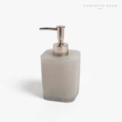 DISPENSER CUADRADO NACARADO GRIS CLARO 17CM