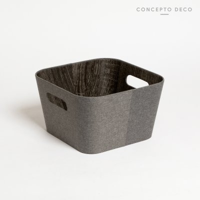 ORGANIZADOR MADERA GRIS 27X27X16CM