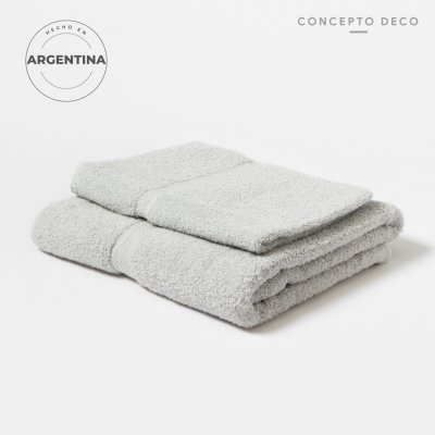 SET X2 TOALLAS 95X152 Y 45X95 GRIS C  580gr ARG