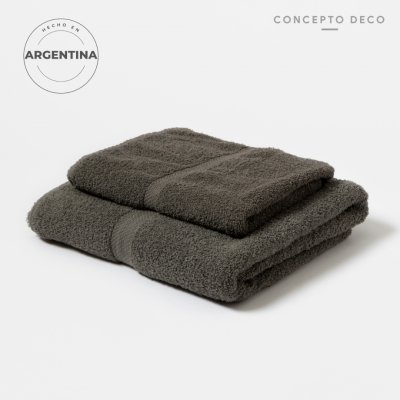 SET X2 TOALLAS 95X152 Y 45X95 GRIS O  580gr ARG