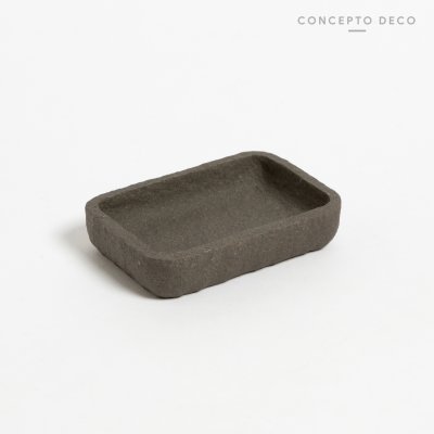 JABONERA SIMIL PIEDRA GRIS 12X2,5CM