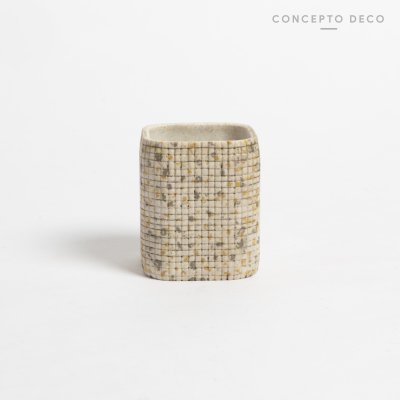 VASO VENECITA BEIGE CUADRADO 7,5X10CM