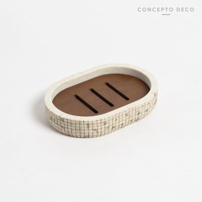 JABONERA VENECITA GRIS OVAL 12CM