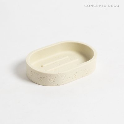 JABONERA SIMIL PIEDRA ARENA 12X3CM
