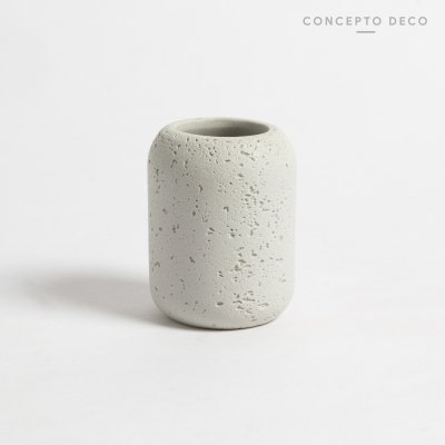 PORTACEPILLO SIMIL PIEDRA GRIS 11CM