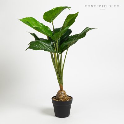 PLANTA ARTIFICIAL CON MACETA ALOCASIA 60CM