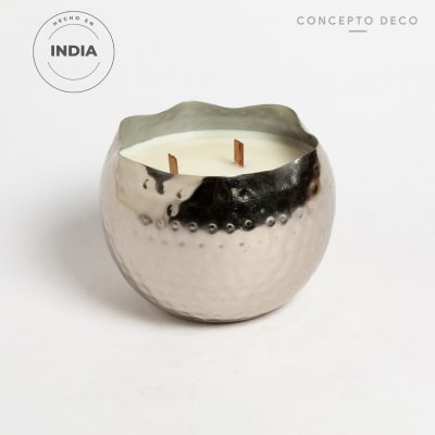 VELÓN INDIA METAL MARTILLADO 1,3kg 14X14X4,6CM