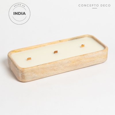 VELÓN INDIA MADERA MANGO NAT 600g 30X12,5X4,5CM